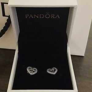 Pandora heart swirl earrings